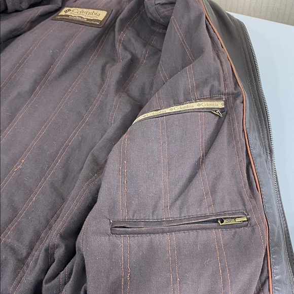 Vintage Columbia Brown Leather Bomber / Flight Jacket, Men’s Medium - Picture 12 of 17